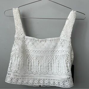 Lulu's White Lace Cropped Camisole